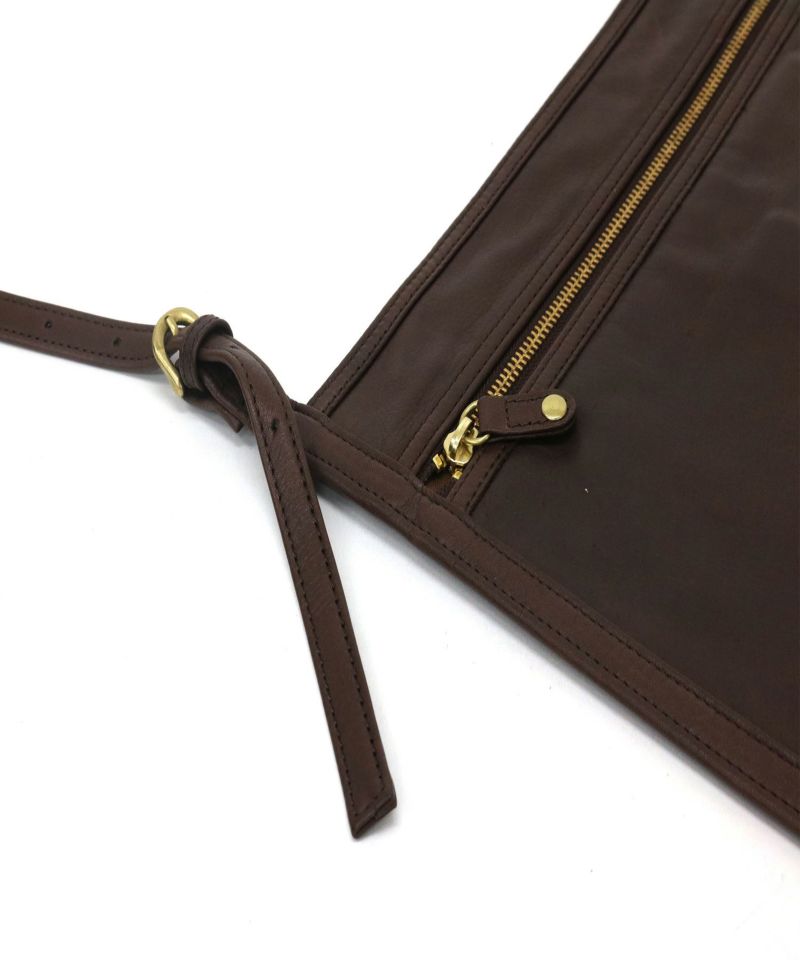 KDDIレザーフラットショルダーバッグ | sot online store